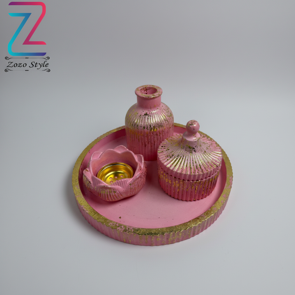 مجموعة بخور وردية فاخرة - تصوير احترافي