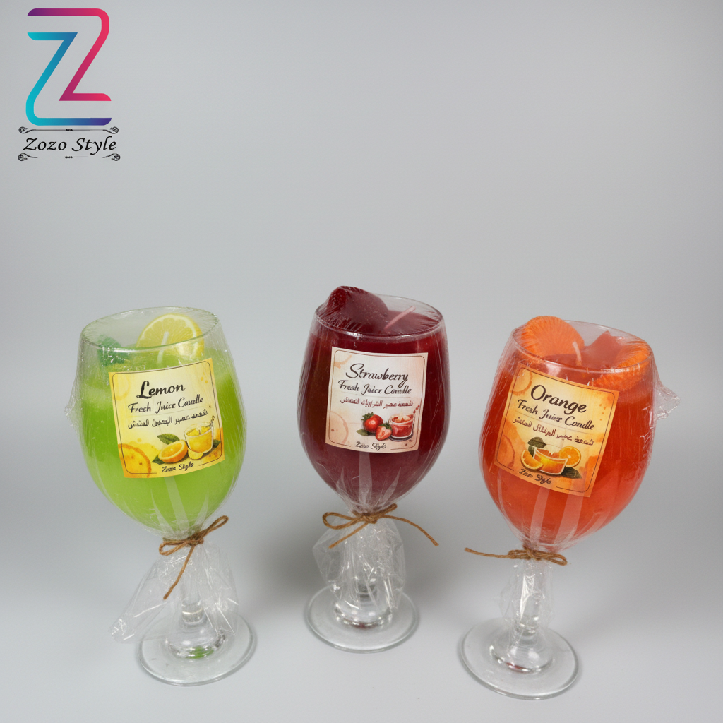 شموع عصير الفواكه - لوجو شفاف