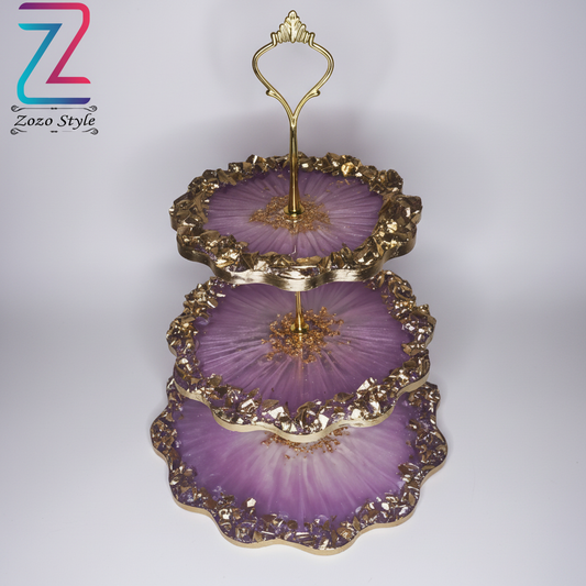 حامل الحلويات البنفسجي مع الشعار الكامل