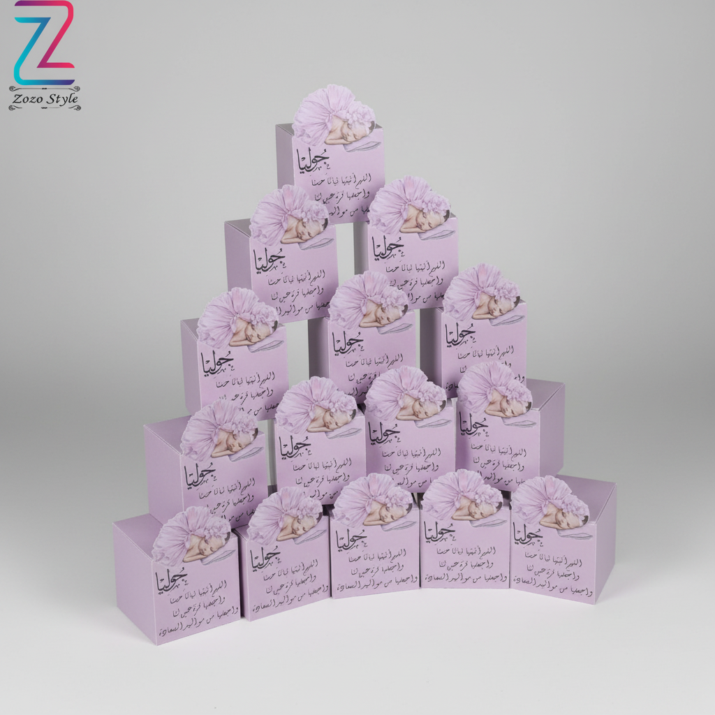 علب هدايا بنفسجية - أسلوب احترافي