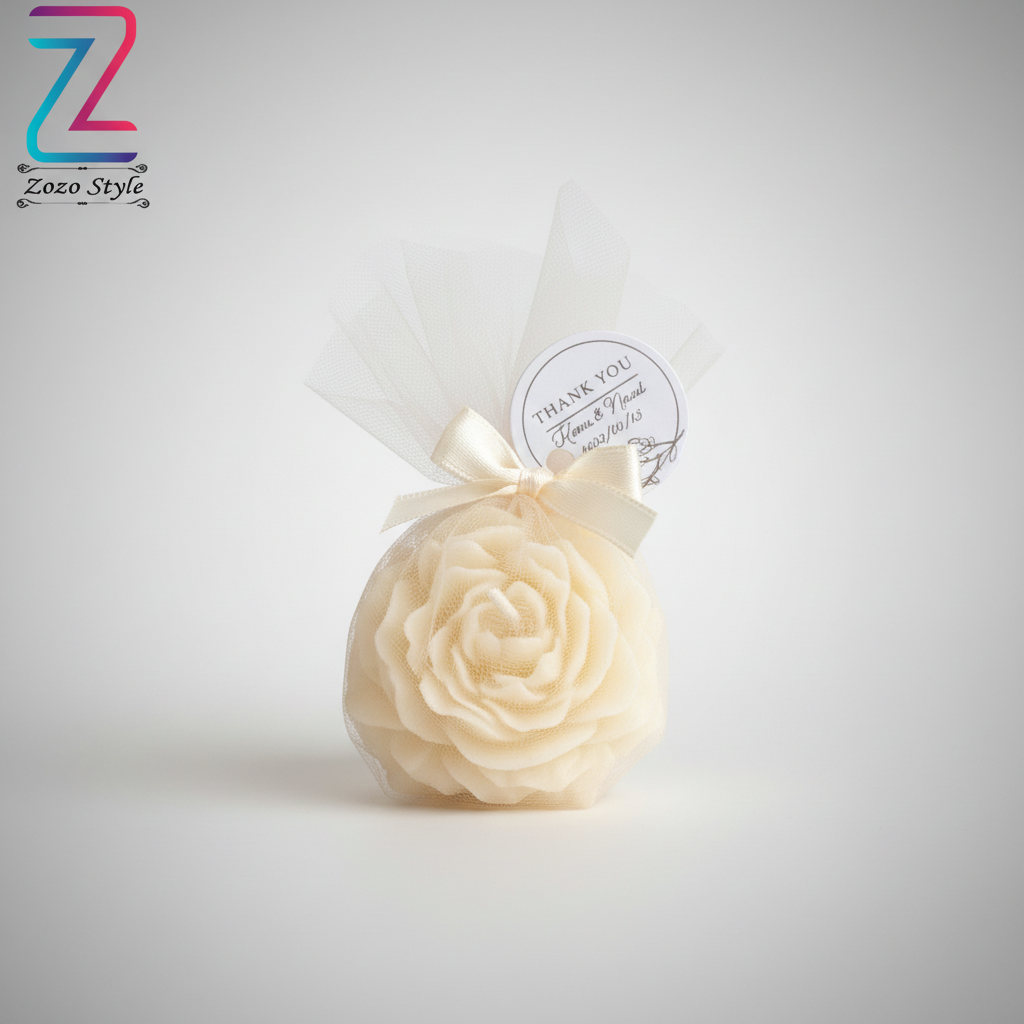 شمعة الوردة الكريمية