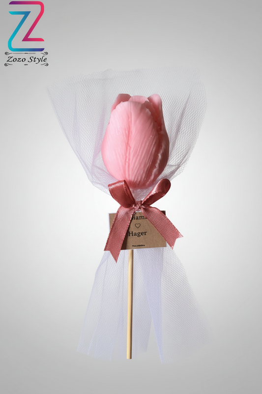 شمعة التوليب الوردية