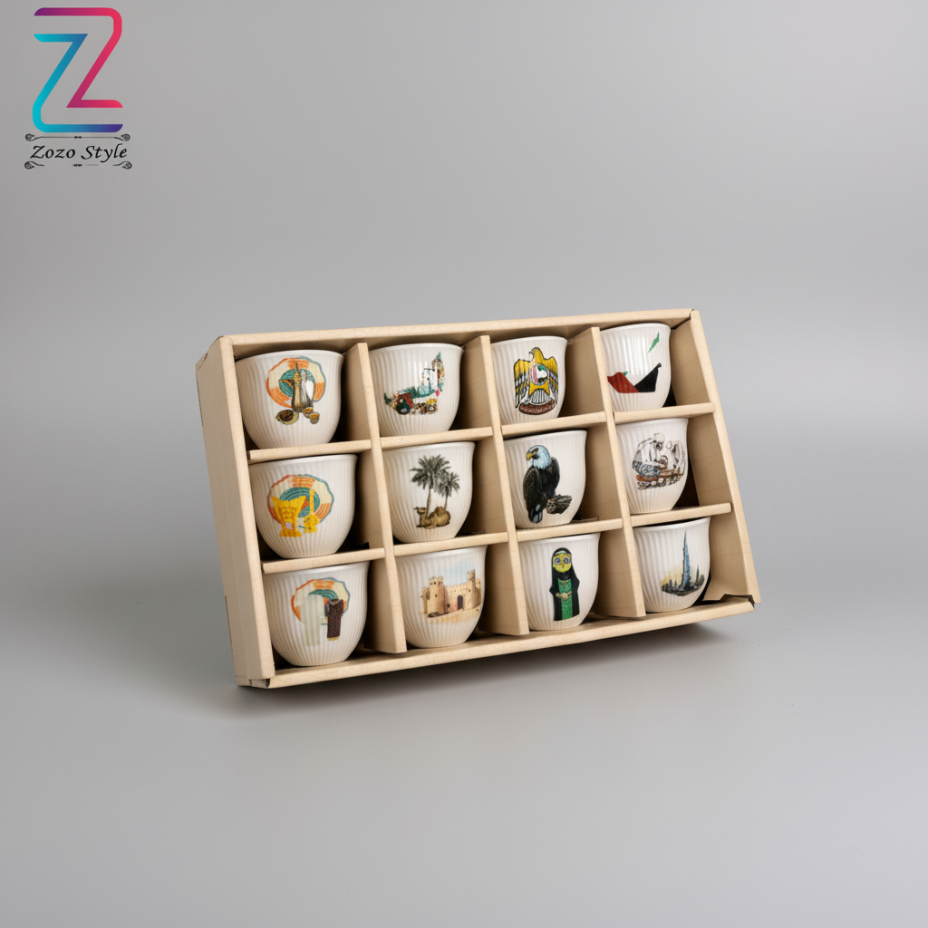 مجموعة فناجين التراث الإماراتي - تصوير احترافي