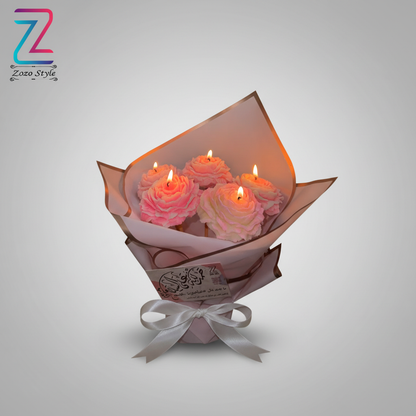 شموع الورود المشتعلة