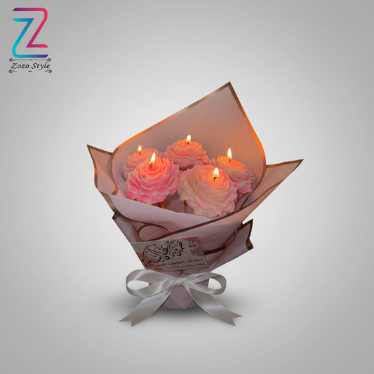 شموع الورود المشتعلة