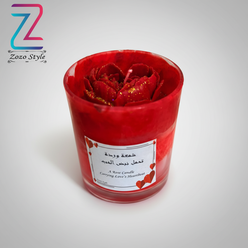 شمعة الوردة الحمراء