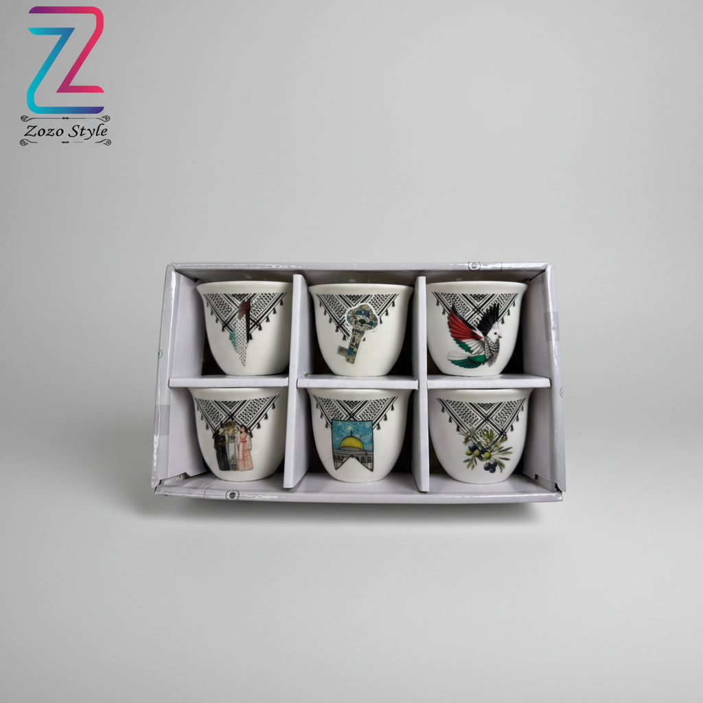 مجموعة فناجين التراث الفلسطيني - تصوير احترافي