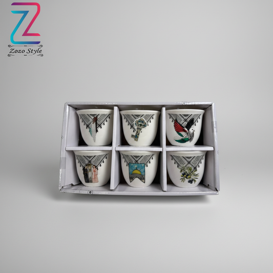 مجموعة فناجين التراث الفلسطيني - تصوير احترافي