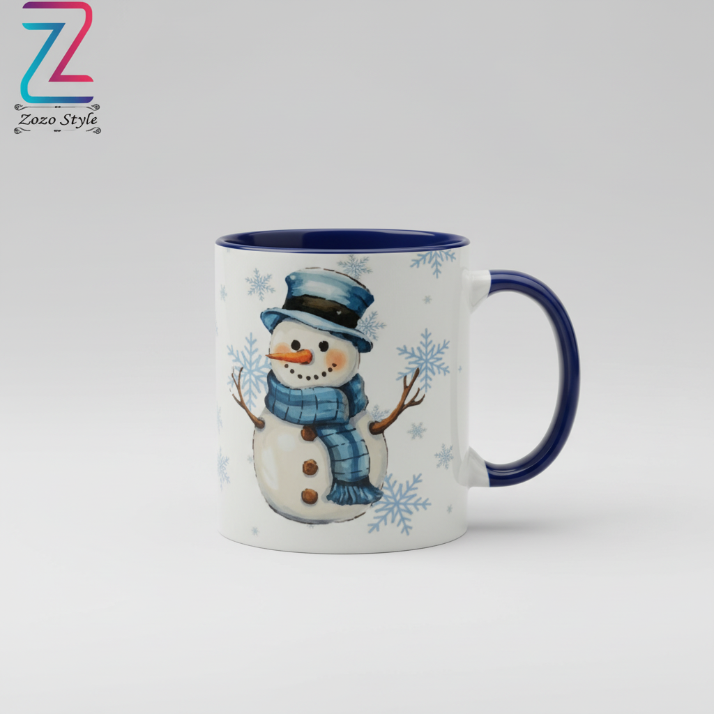كوب رجل الثلج - تصميم شتوي