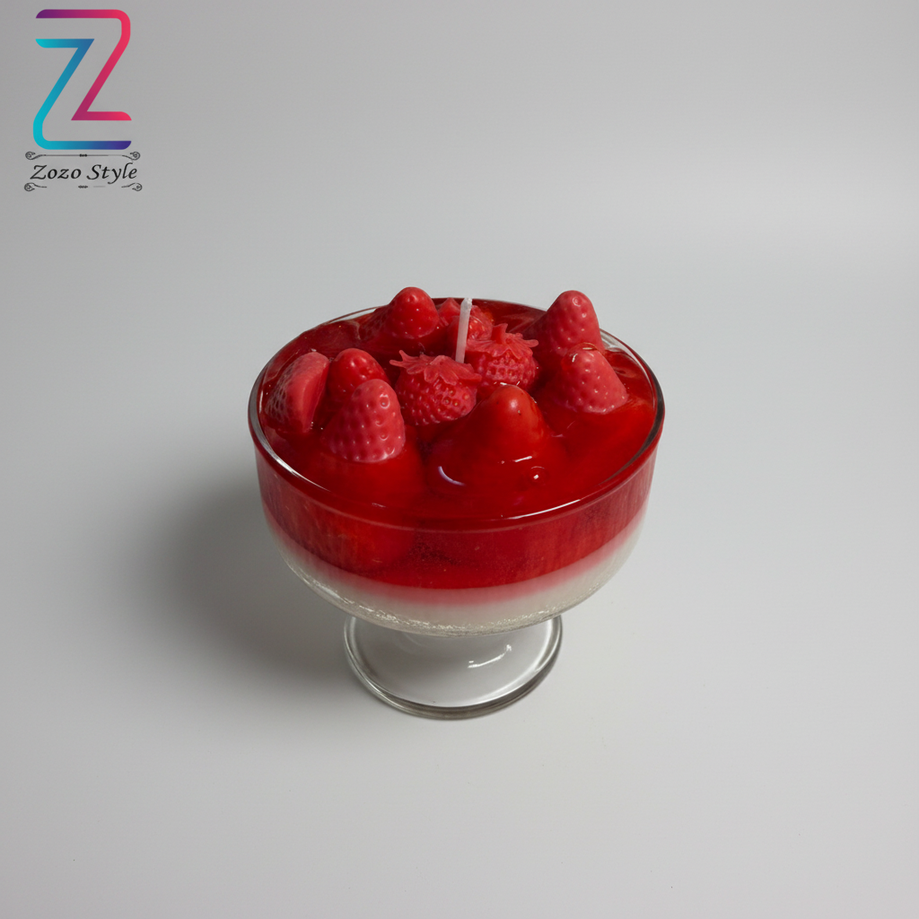 شمعة جلي الفراولة - شمع معطر بشكل جلي الفراولة